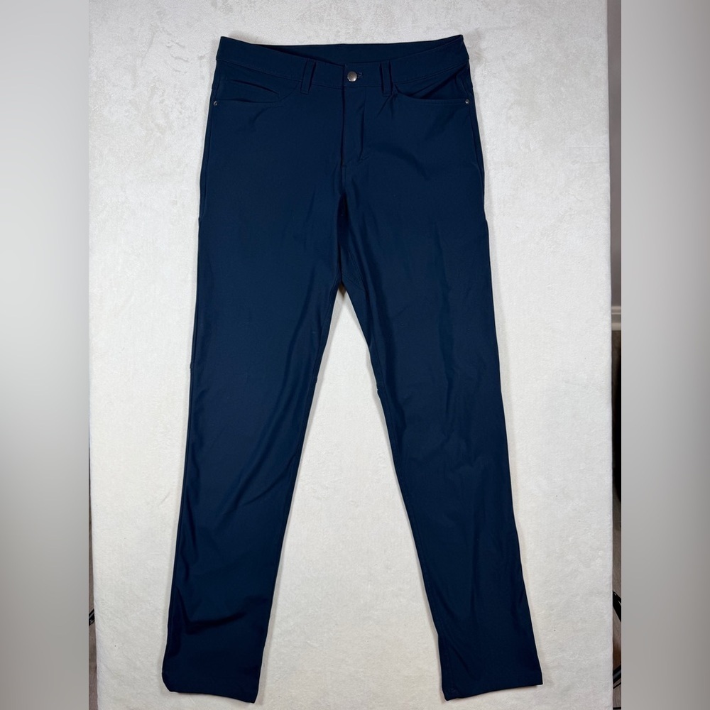 lululemon athletica Size 32 Stretch Cotton Classic ABC Navy Chinos Pants Slim